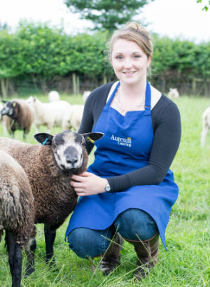Rebecca Mann with sheep